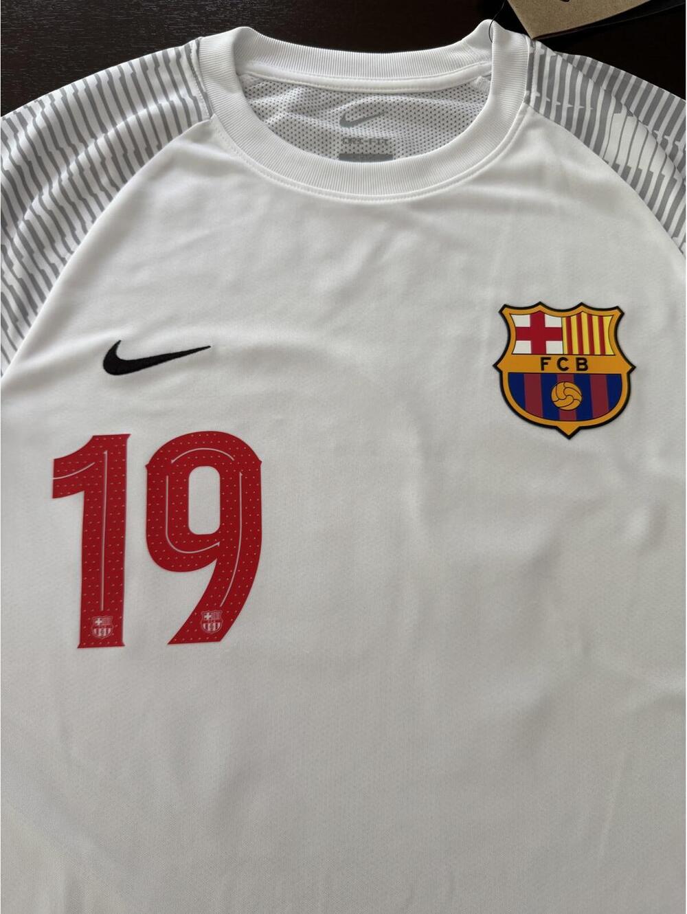 Nike FC Barcelona Jamine Lamal #19 White Jersey Slim Fit XXL